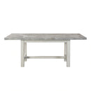 Steve Silver Canova Gray Marble Top Dining Table in Cathedral White