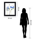 Cobalt Blossom Trio - 28" x 34" Framed Wall Art