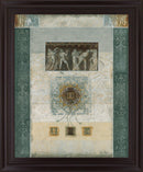 Verdant Fresco Geometry - 28" x 34" Framed Wall Art