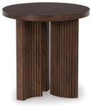 Korestone - Round End Table - Dark Brown