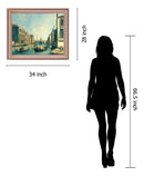 Canal Serenity Scene - 28" x 34" Framed Wall Art