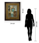 Petites Fleurs Sur Le Bleu Il By Norm Olson - Framed Print Wall Art - Blue