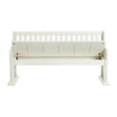 Stone - Pew Bench With Storage - White