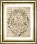 Letter Crest IIa Vintage V2 By Wild Apple Portfolio - Framed Print Wall Art - Pearl Silver