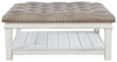 Kanwyn - Uph Ottoman Cocktail Table - Whitewash