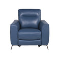 Steve Silver Sansa Dual Power Leather Recliner in Ocean Blue