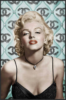 Retro Blonde Allure - 32" x 48" Framed Wall Art