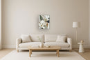 "Magnolia Serenity II" Hand-Embellished Canvas In Frame - Black / Earthy Tones / White