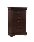 Crown Mark Furniture Louis Philip Drawer Chest in Dark Cherry image