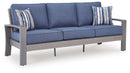 Half Moon Beach - Sofa With Cushion - Blue / Gray