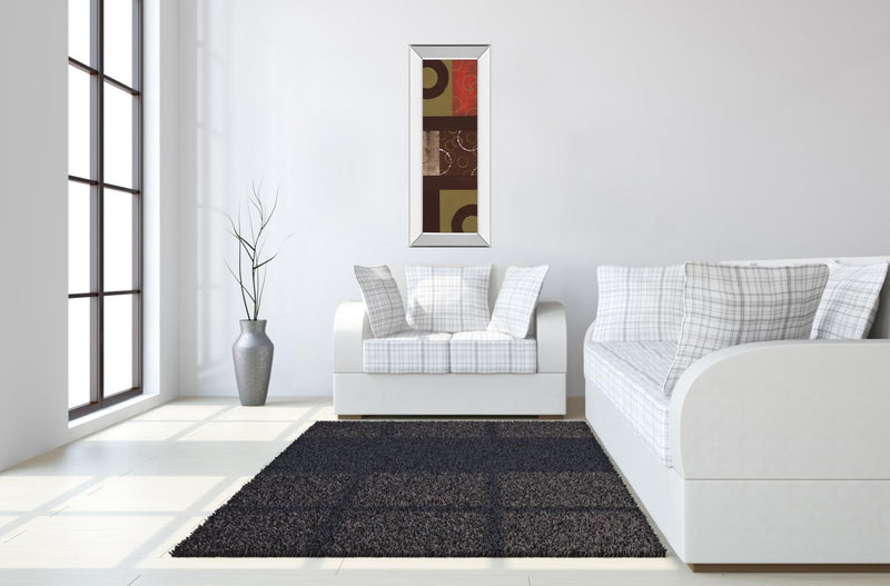 Mix N' Match I By Earl Kaminsky - Mirror Framed Print Wall Art - Dark Brown