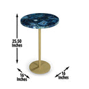 Oceana - Agate Top Round Chairside Table - Blue