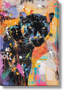 Vivid Panther Gaze - 32" x 47" Framed Wall Art