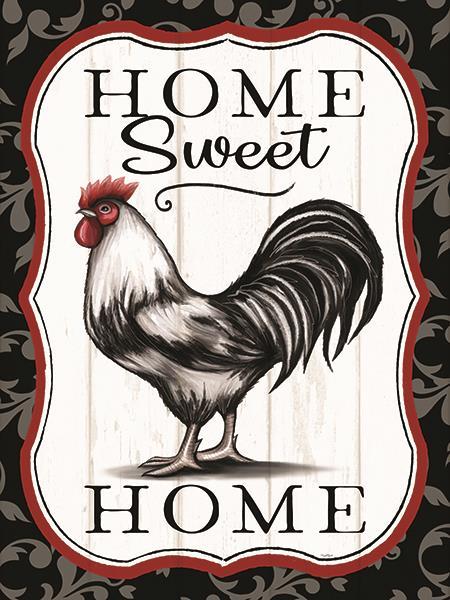 Home Sweet Home Rooster By Elizabeth Tyndall (Framed) - White