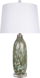 "Verdant Glow" Art Glass Table Lamp (Set of 2) - Green Art Glass