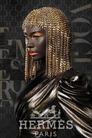 Radiant Gold Muse - 32" x 48" Framed Wall Art