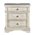 Steve Silver Highland Park 3 Drawer Nightstand in Cathedral White