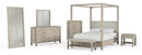 Solano - 85" Queen Canopy Bed - Weathered Mango