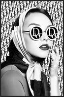 Monochrome Glamour Muse - 32" x 48" Framed Wall Art