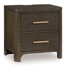 Radkin - Two Drawer Night Stand - Burnished Brown - Austin's Furniture Depot (Austin,TX)