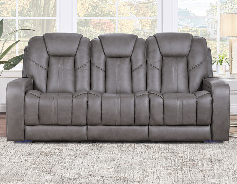 Daniel Triple Power Home Theater Leather Reclining Sofa