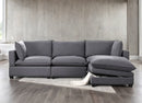 Cloud2 Linen Stationary Sectional with Storage Ottoman