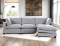 Cloud2 Linen Stationary Sectional with Storage Ottoman