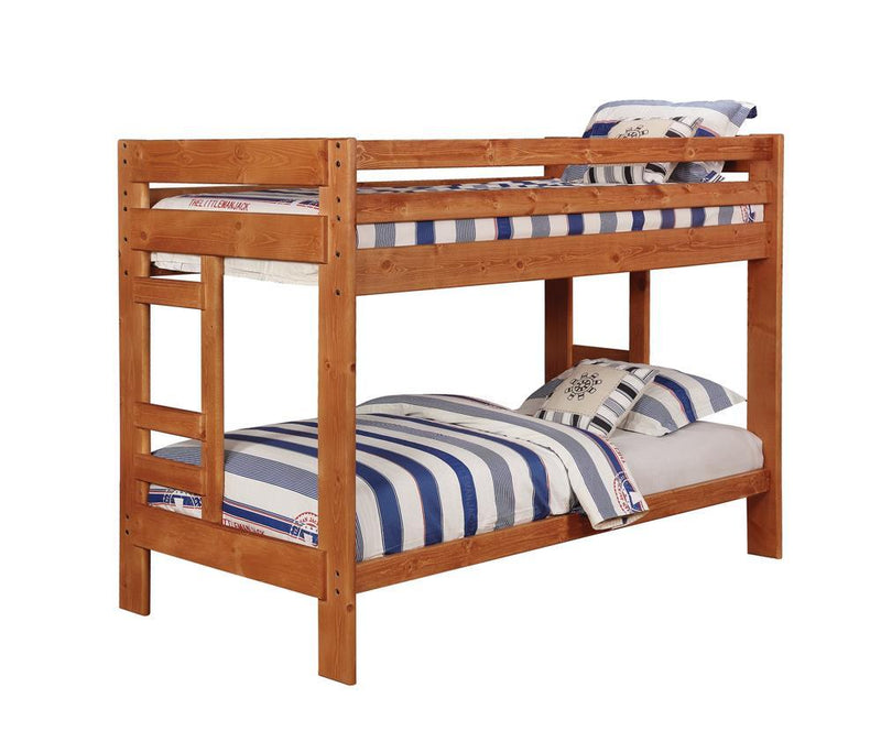 Wrangle Hill Amber Wash Twin over Twin Bunk Bed - Austin's Furniture Depot (Austin,TX)