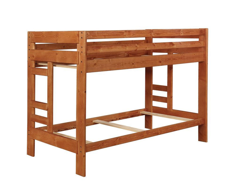 Wrangle Hill Amber Wash Twin over Twin Bunk Bed - Austin's Furniture Depot (Austin,TX)