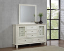 Sandy Beach Rectangular Dresser Mirror Cream White - Austin's Furniture Depot (Austin,TX)
