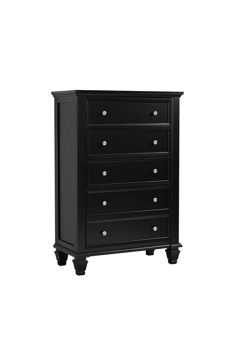 Sandy Beach Black Five Drawer Chest - Austin's Furniture Depot (Austin,TX)