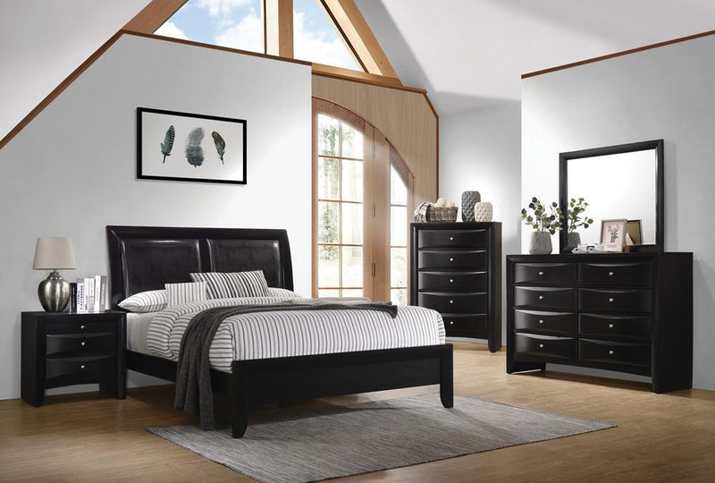 Briana Black Transitional Queen Bed - Austin's Furniture Depot (Austin,TX)