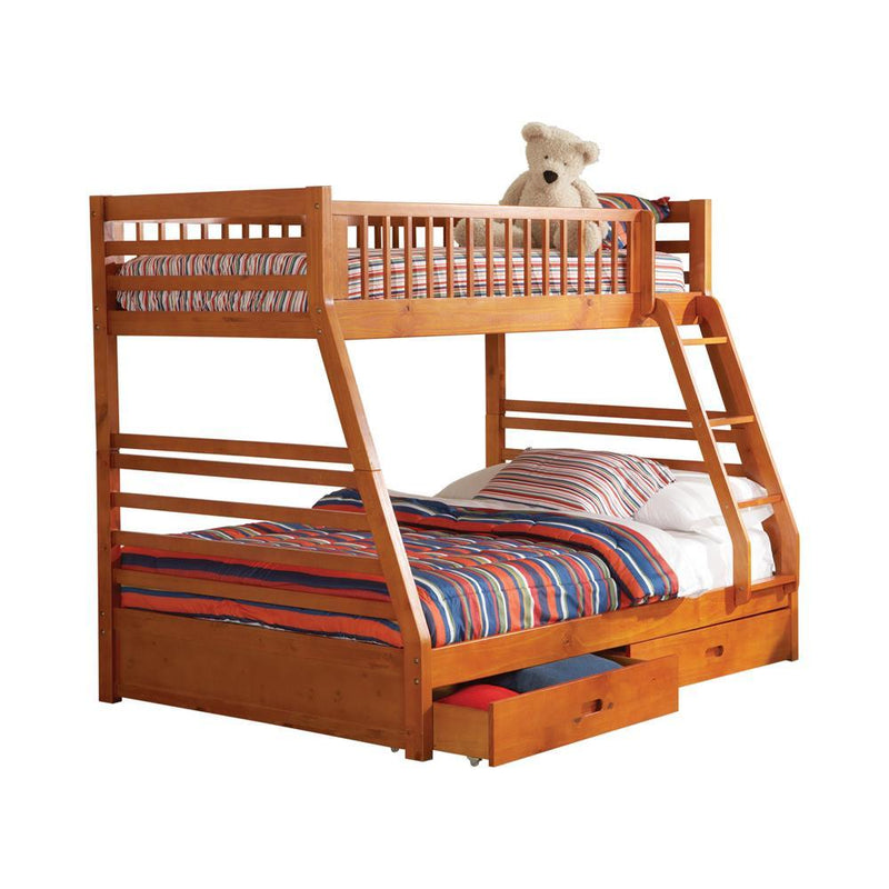 Ashton Honey Twin over Full Bunk Bed - Austin's Furniture Depot (Austin,TX)