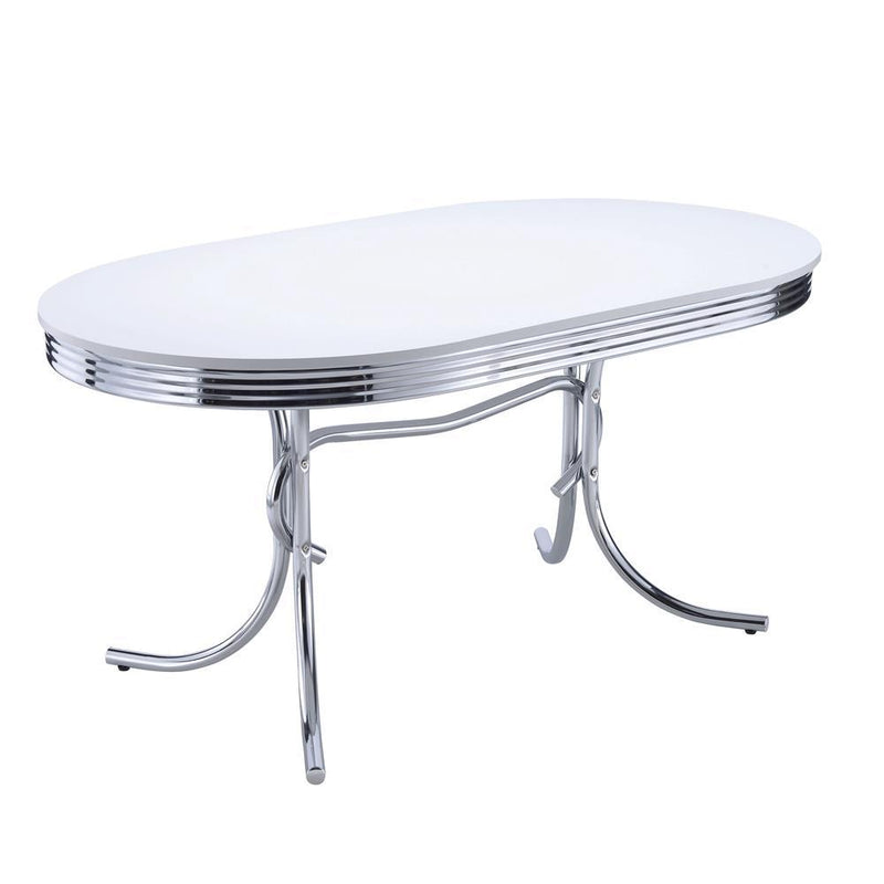 Retro Collection White Dining Table - Austin's Furniture Depot (Austin,TX)