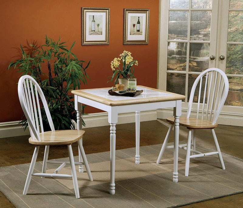 Country Two Tone Natural Wood Dining Chair - Austin's Furniture Depot (Austin,TX)