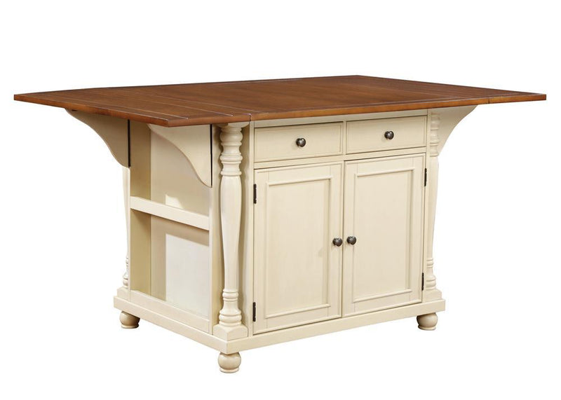 Slater Country Cherry and White Kitchen Island - Austin's Furniture Depot (Austin,TX)