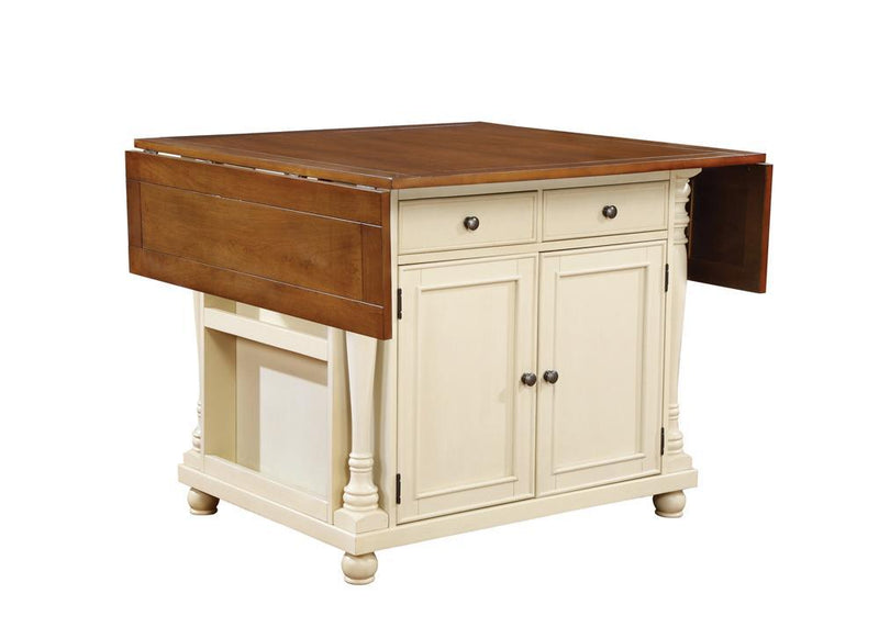 Slater Country Cherry and White Kitchen Island - Austin's Furniture Depot (Austin,TX)