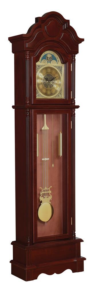 Traditional Brown Red Grandfather Clock - Austin's Furniture Depot (Austin,TX)