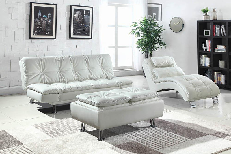 Dilleston Contemporary White Chaise - Austin's Furniture Depot (Austin,TX)