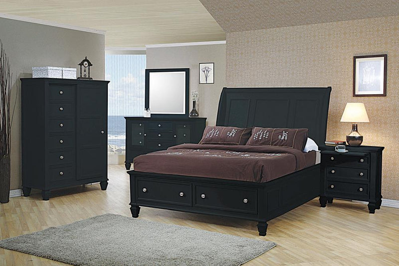 Sandy Beach Black Door Dresser With Concealed Storage - Austin's Furniture Depot (Austin,TX)