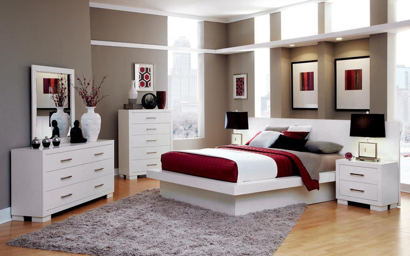 Jessica Contemporary White Eastern Kind Bed - Austin's Furniture Depot (Austin,TX)