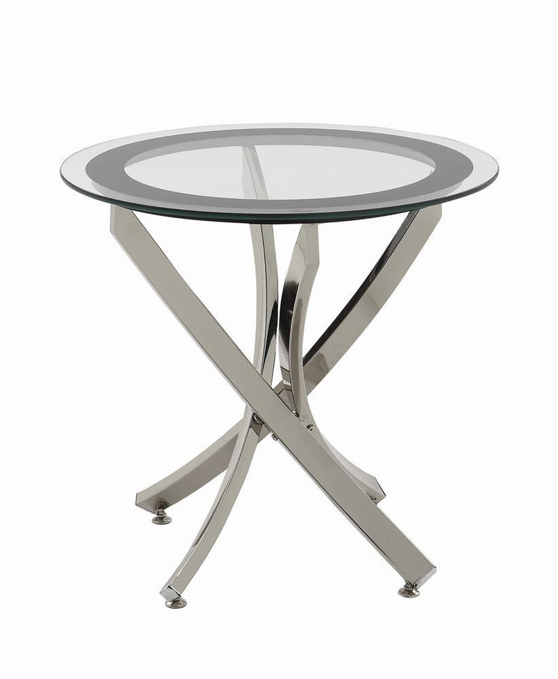 Glass Top Chrome End Table - Austin's Furniture Depot (Austin,TX)