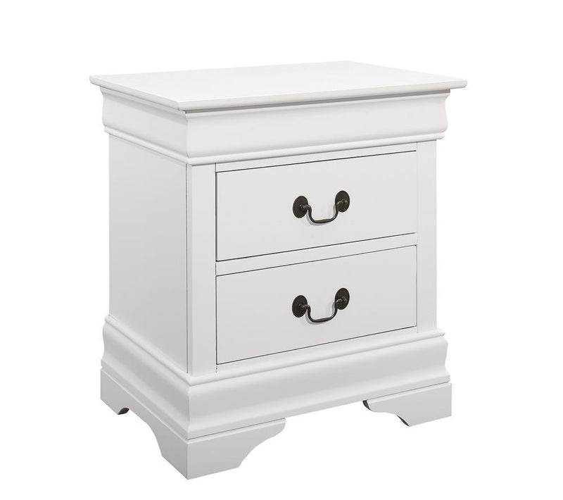 Louis Philippe White Two Drawer Nightstand - Austin's Furniture Depot (Austin,TX)