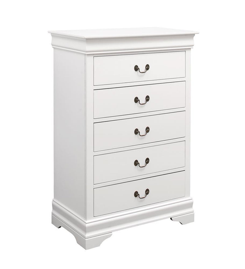 Louis Philippe White Five Drawer Chest - Austin's Furniture Depot (Austin,TX)