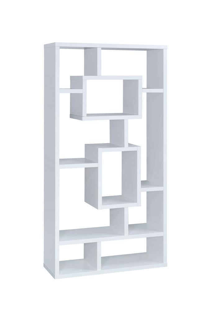 Geometric Cube White Bookcase