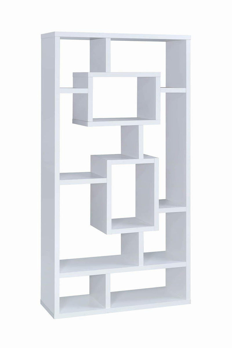 Geometric Cube White Bookcase - Austin's Furniture Depot (Austin,TX)