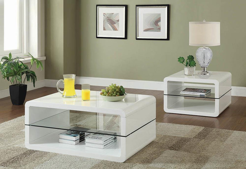 Modern White Coffee Table - Austin's Furniture Depot (Austin,TX)