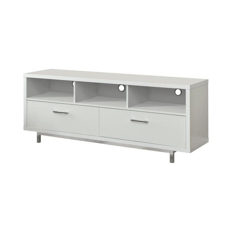 Transitional White TV Console - Austin's Furniture Depot (Austin,TX)