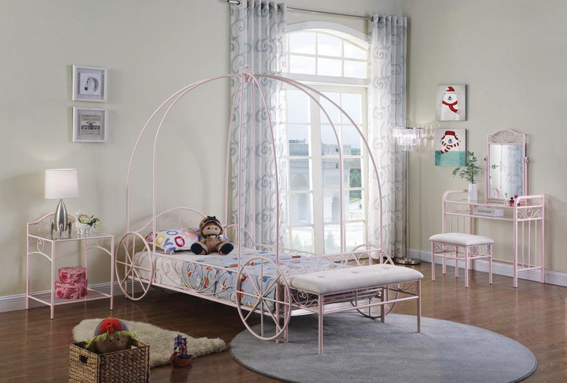 Massi Pink Twin Canopy Bed - Austin's Furniture Depot (Austin,TX)