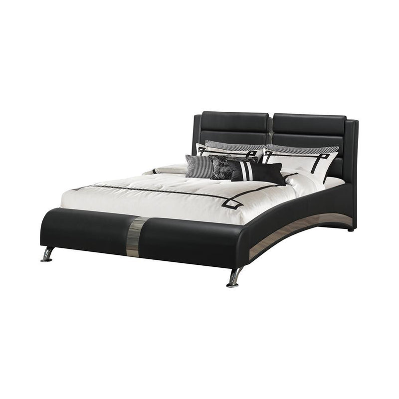 Havering Contemporary Black and White Upholstered Eastern King Bed